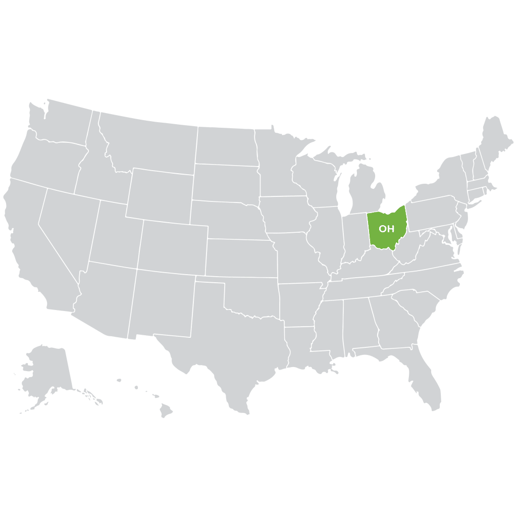 United States map focused on Ohio for investment property insurance