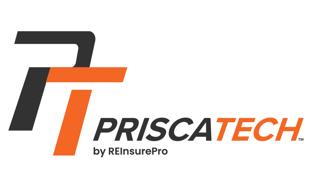 PriscaTech Large Horizontal Logo Gray and Orange